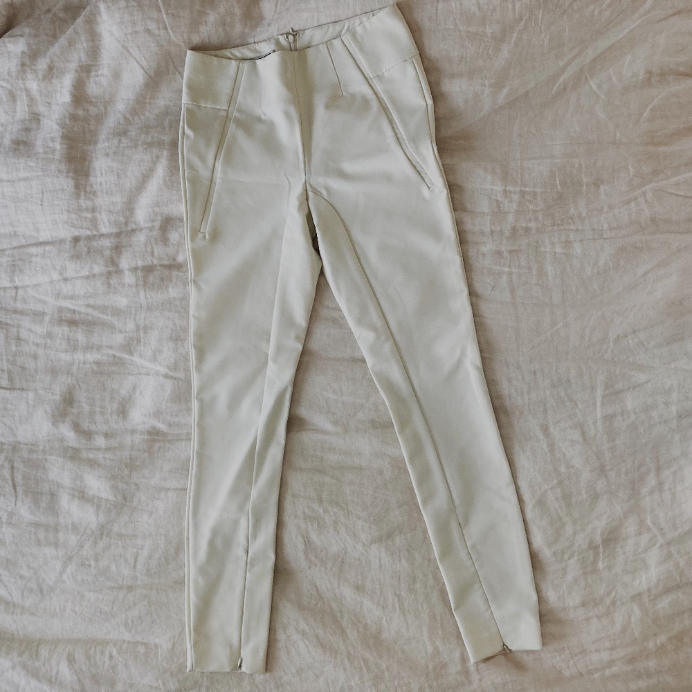 By Malene Birger Cream Slim Fit Trousers Skinny Leg Pants 36